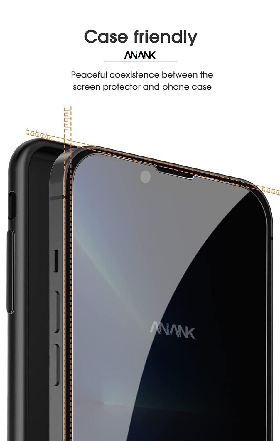 Anank iPhone 13 Pro Max 6.7 2.5D Reinforced Edge Glass, Privacy