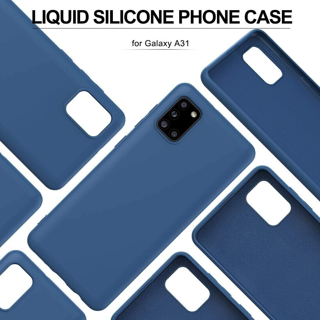 Komass Samsung Galaxy A31 Liquid Silicone Back Cover, Blue