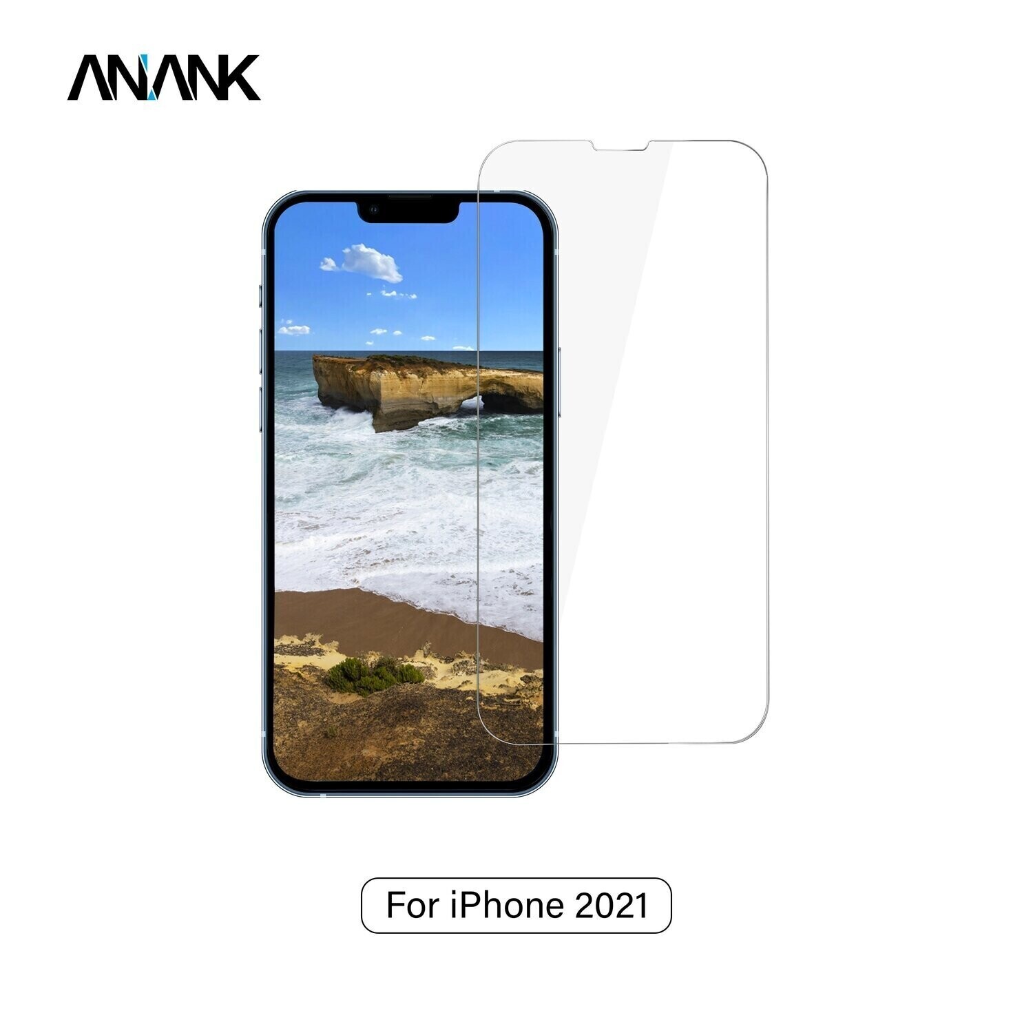 Anank iPhone 13 Pro Max 6.7 3D Curved Glass, Clear