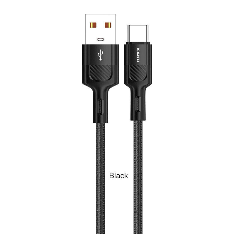 Kaku KSC-458 JINTENG Aluminum Alloy Fast Charging Data Cable (USB To Type-C) (1.2M), Black