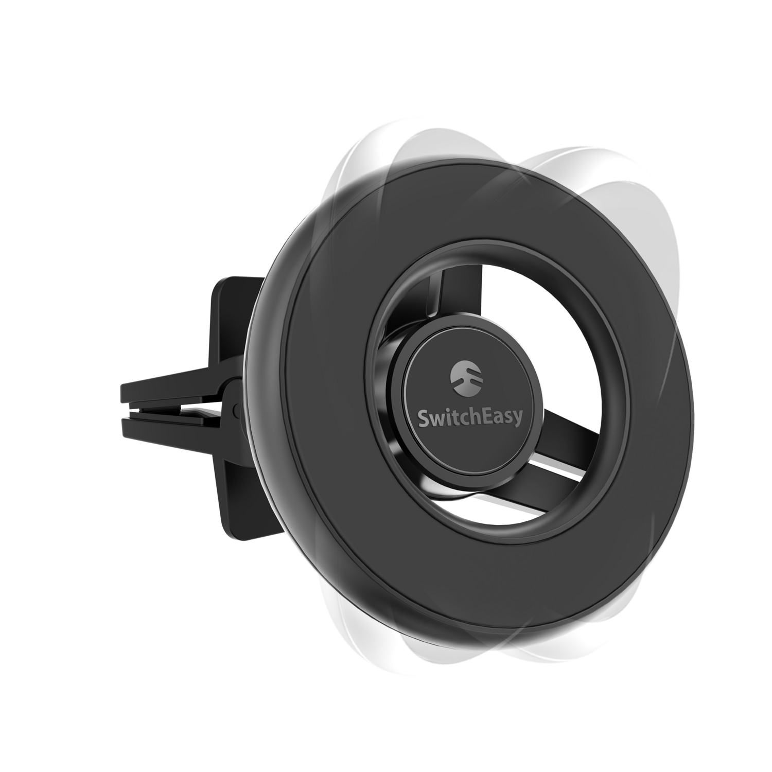 SwitchEasy MagMount TPU+Aluminium Metal Car Mount, Black (Bracket Type Steering Wheel)