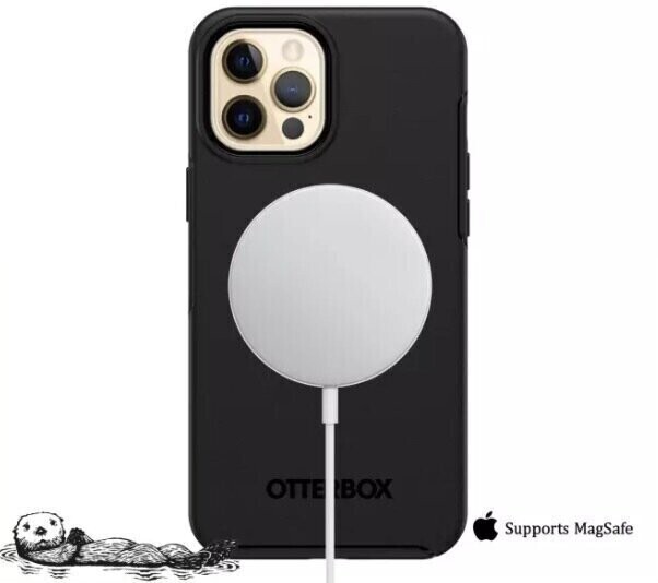 OtterBox iPhone 12 / iPhone 12 Pro 6.1" Symmetry Series+ Case with MagSafe, Black