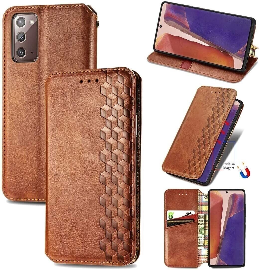 Komass Samsung Galaxy Note 20 5G Flip Case, Brown