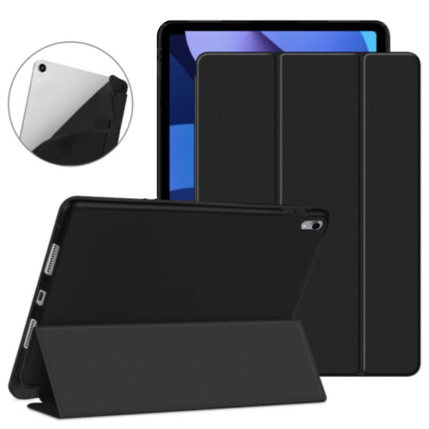 Komass Samsung Galaxy Tab S7+ Folio Case, Black