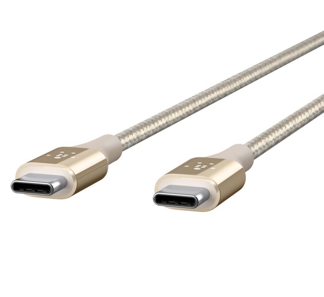 Belkin USB-C to USB-C Mixit Duratek Kevlar Cable (1.2 Meter), Gold