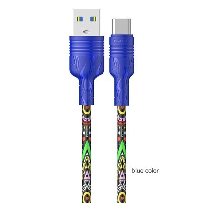 Kaku KSC-476 JINCAI Painted Fast Charging Data Cable (USB To Type-C) (1M), Blue