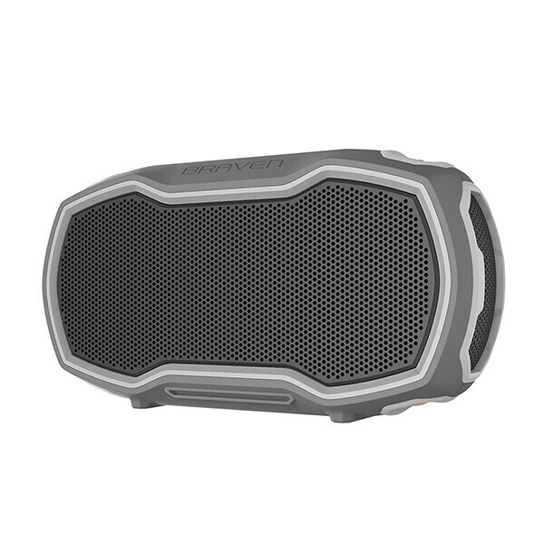Braven Speaker Ready Prime Outdoor Waterproof Bluetooth, Grey/Grey/Orange