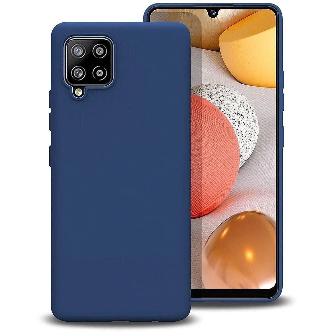 Komass Samsung Galaxy A42 5G Liquid Silicone Back Cover, Blue
