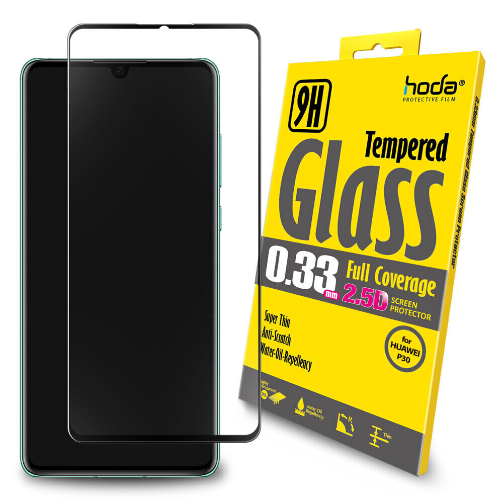Hoda Huawei P30 Tempered Glass, 2.5D Full Coverage (0.33mm)