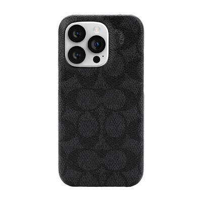 Coach iPhone 14 Pro Slim Wrap Case, Signature C Black