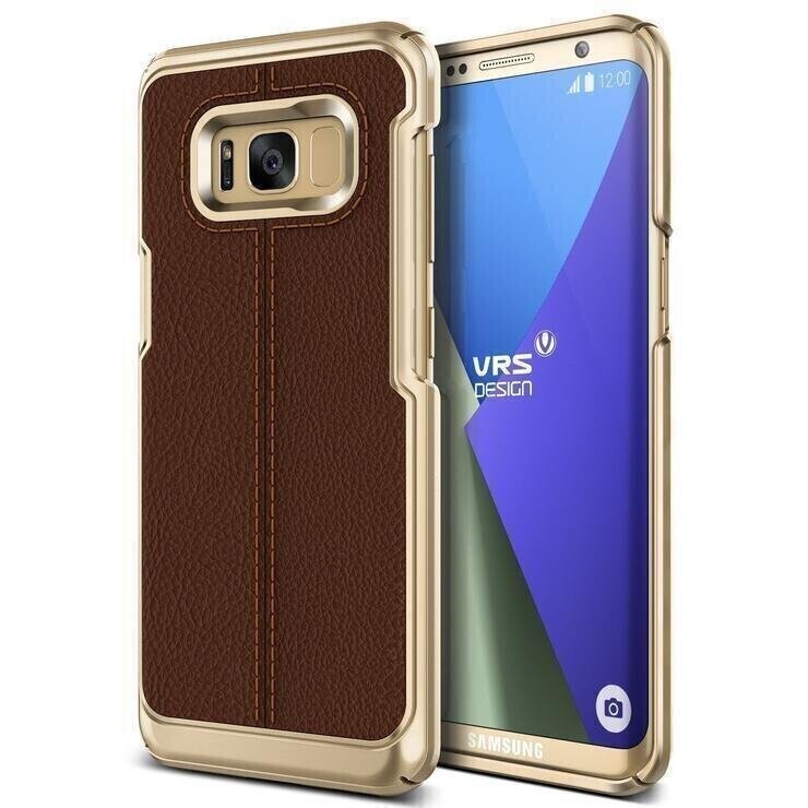 VRS Design Samsung Galaxy S8 Simpli Mod PC PlusPU Leather, Brown