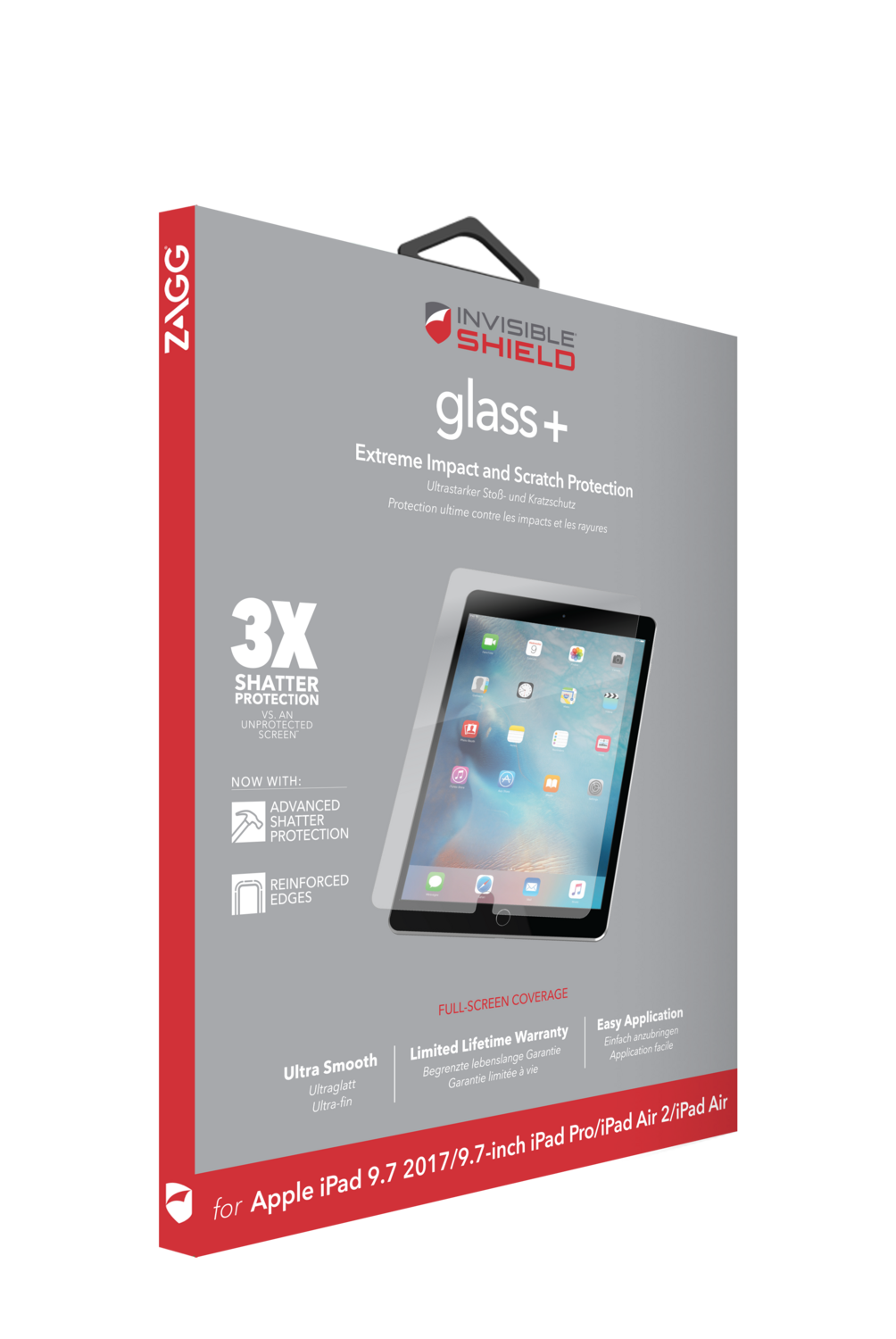ZAGG InvisibleShield GlassPlus iPad Pro 9.7", 9.7" (2017) & Air 1, 2, Screen (Screen Protector)