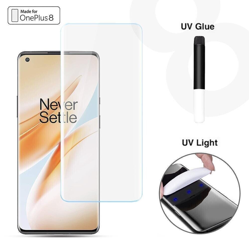 Komass OnePlus 8 Tempered Glass, 3D UV Clear (Screen Protector)