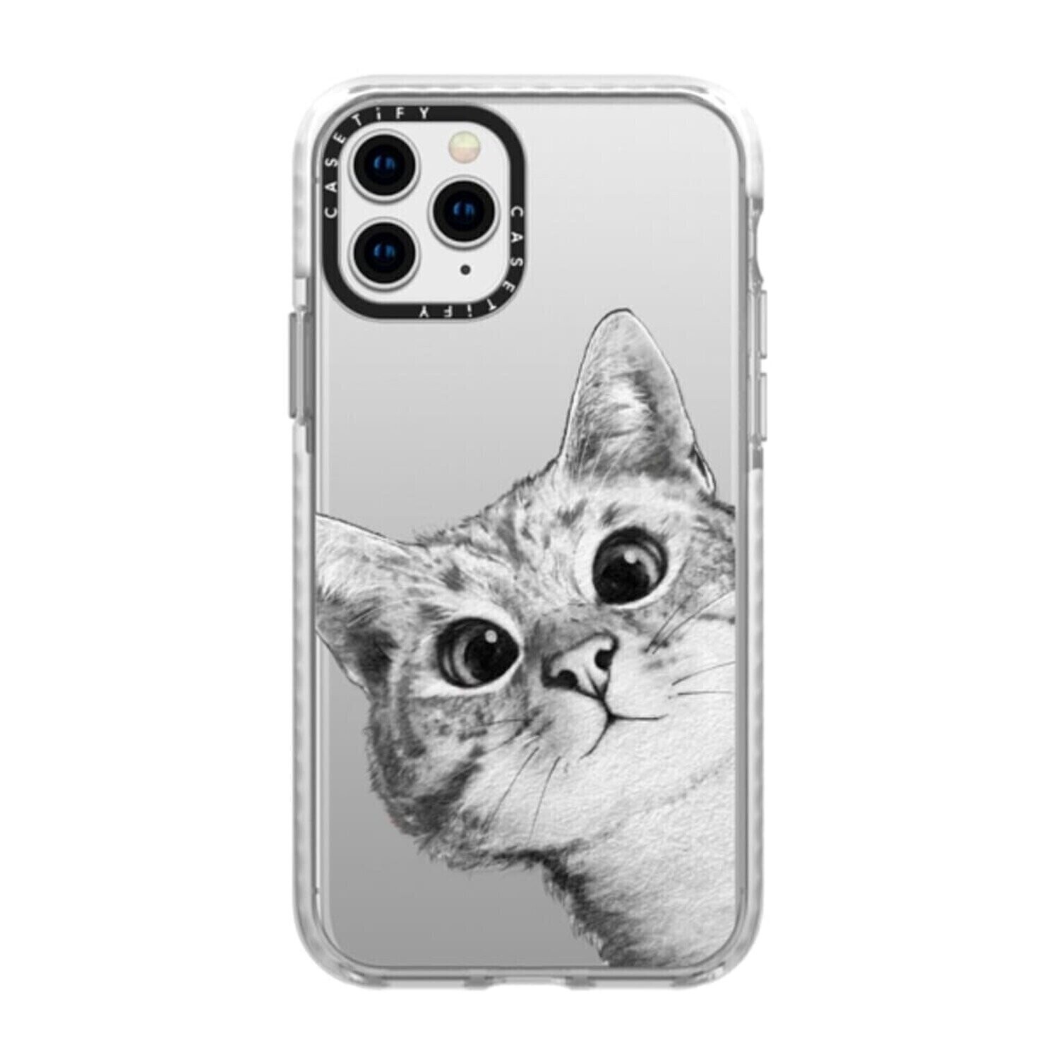 Casetify iPhone 11 Pro 5.8" Impact Case, Peekaboo Cat On Rose Gold