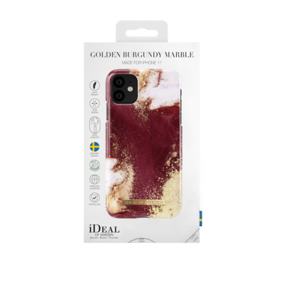 iDeal Of Sweden iPhone 11 6.1" Fashion Case 2019, Golden Burgundy Marble