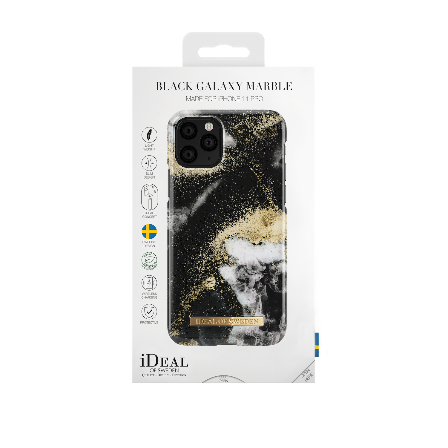 iDeal Of Sweden iPhone 11 Pro 5.8" Fashion Case 2019, Black Galaxy Marble