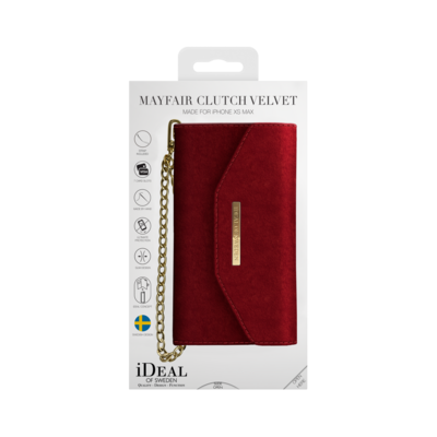 iDeal Of Sweden iPhone Xs Max Mayfair Clutch Velvet, Red