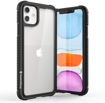 SwitchEasy iPhone 11 6.1" Glass Rebel Glass+TPU+Alu Case, Metal Black