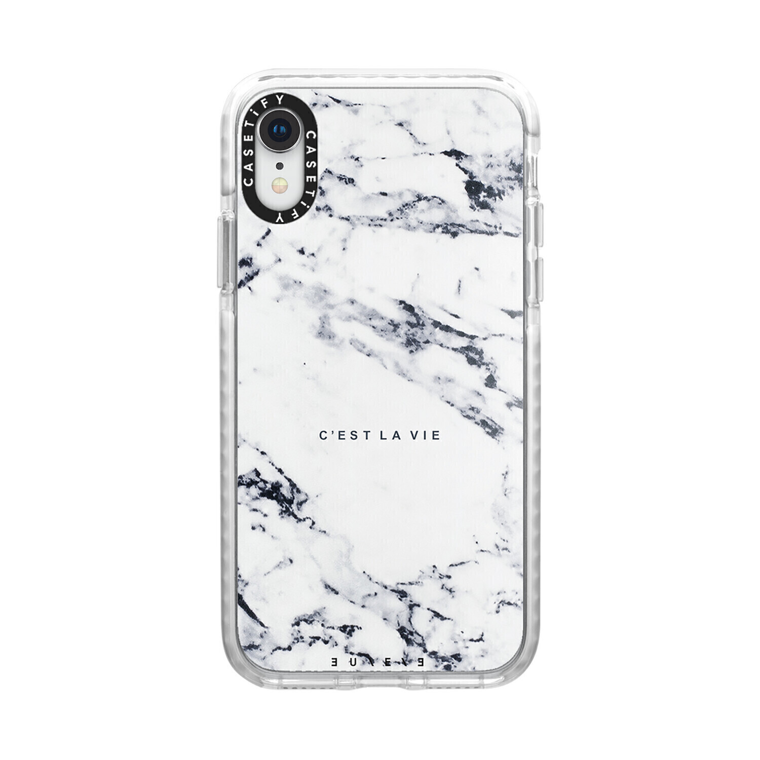 Casetify iPhone XR Impact Case, Frost C'est La Vie/E/Marble