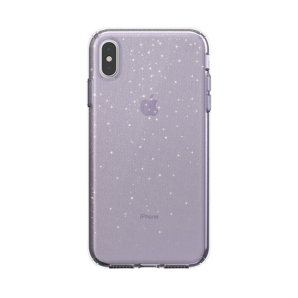 Speck iPhone Xs Max 6.5" Presidio Clear Glitter, Geode Purple With Gold Glitter