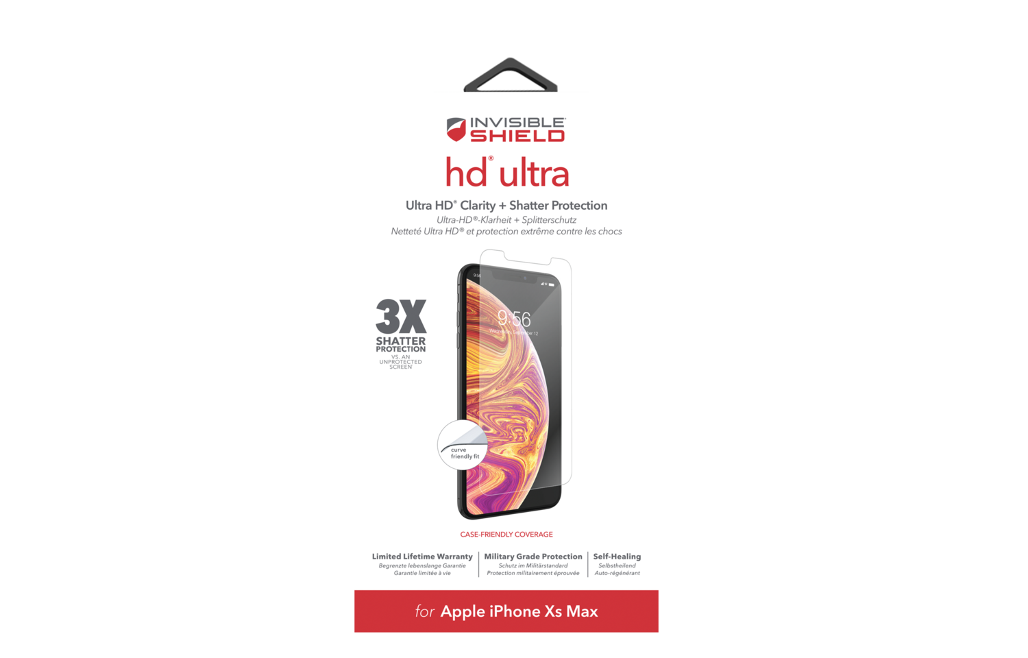 ZAGG InvisibleShield iPhone Xs Max 6.5" HD Ultra, Screen