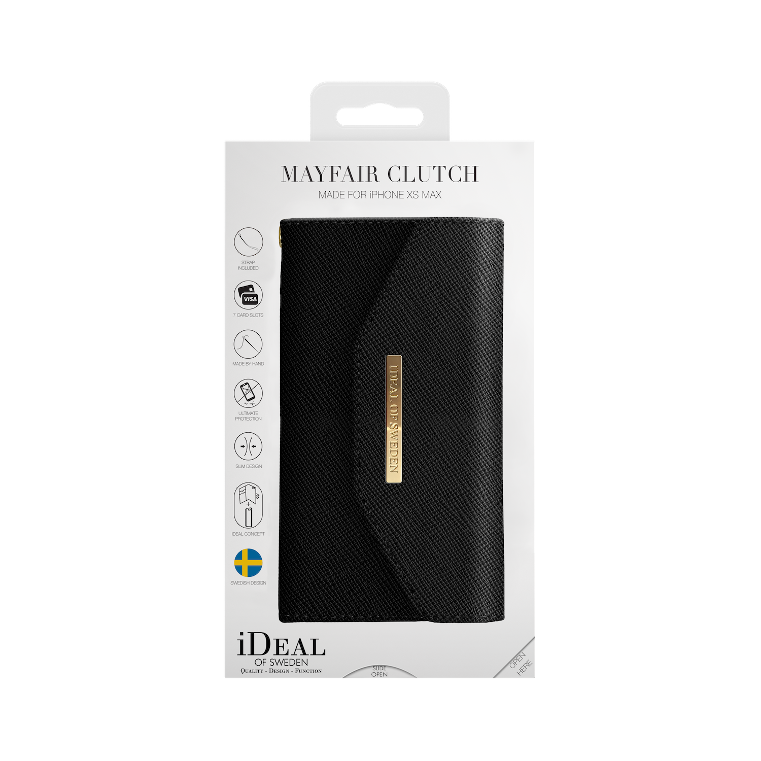 iDeal Of Sweden iPhone Xs Max Mayfair Clutch, Black