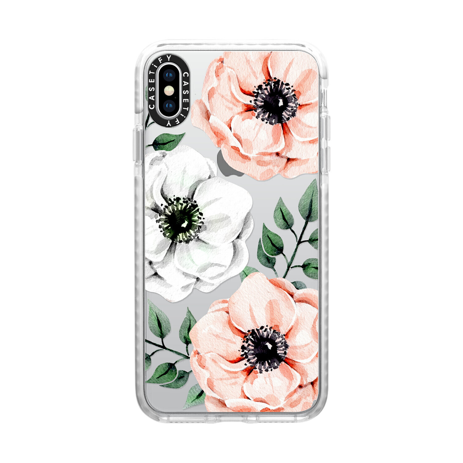 Casetify iPhone Xs Max Impact Case, Frost Watercolor Anemones