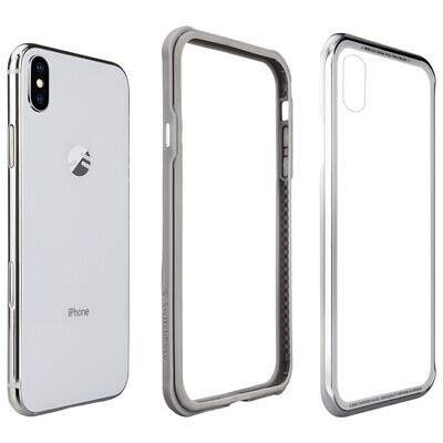 SwitchEasy iPhone Xs Max iGlass Aluminum+Glass+TPU Case, Silver
