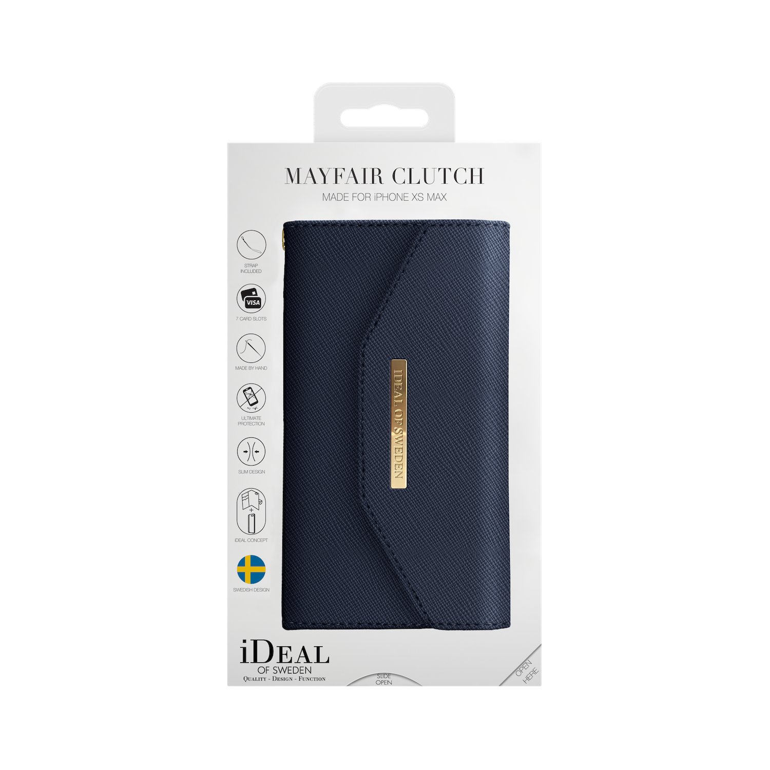 iDeal Of Sweden iPhone Xs Max Mayfair Clutch, Navy