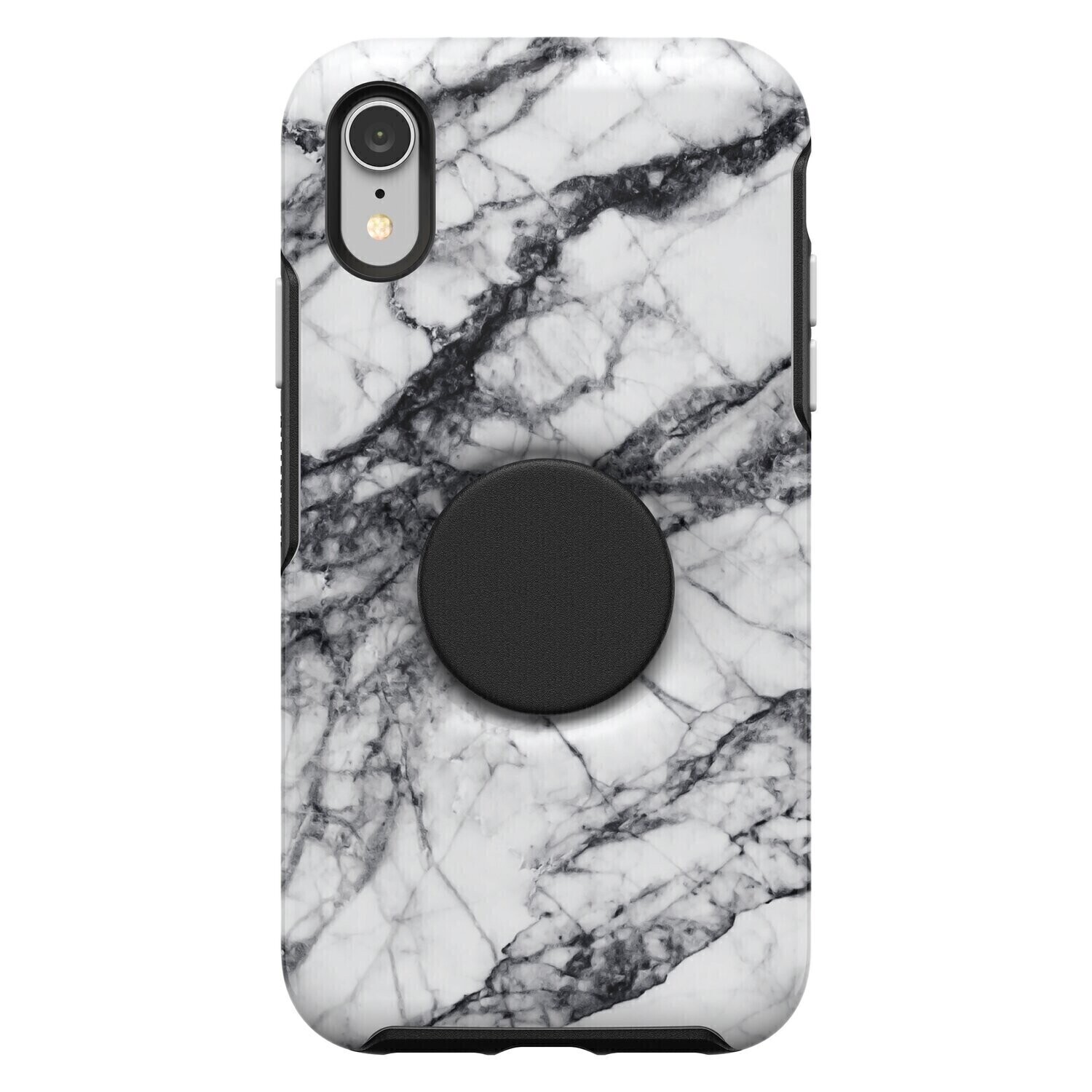 OtterBox Otter + Pop iPhone XR Symmetry, White Marble (Black/White Marble Graphic)