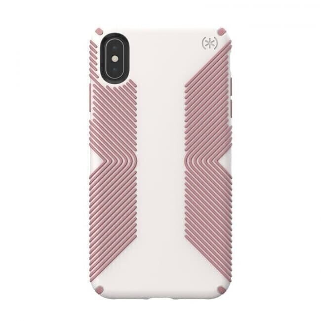 Speck iPhone Xs Max 6.5" Presidio Grip, Veil White/Lip Liner Pink