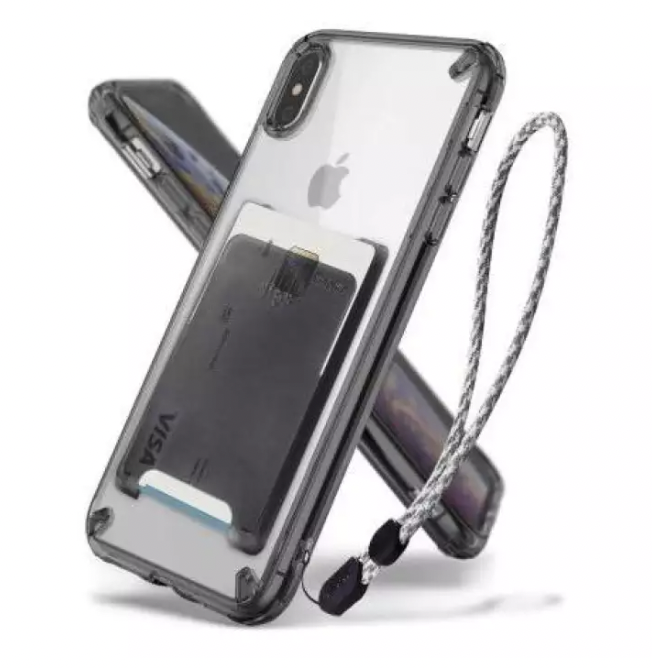 Ringke iPhone Xs Max 6.5" Fusion Kit (Slot+Strap), Smoke Black