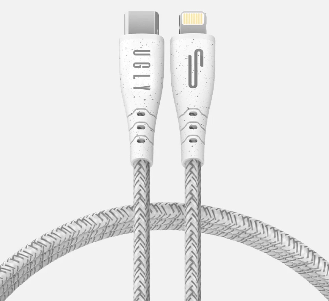 Ugly Rubber USB-C to Lightning Cable (1.2 Meter), White (MFI)