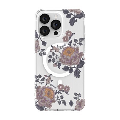 Coach iPhone 14 Pro Max Protective Case for MagSafe, Moody Floral/Purple/Glitter/Clear