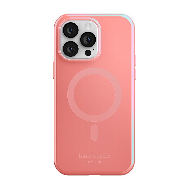 Kate Spade iPhone 14 Pro Max Protective Hardshell for MagSafe, Grapefruit Soda Lacquer/Monochromatic