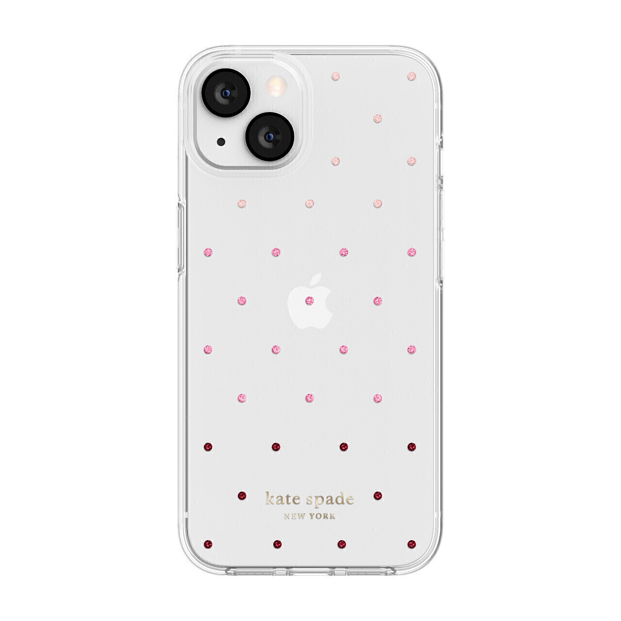 Kate Spade iPhone 13 Protective Hardshell, Pin Dot Ombre/Pink/Clear