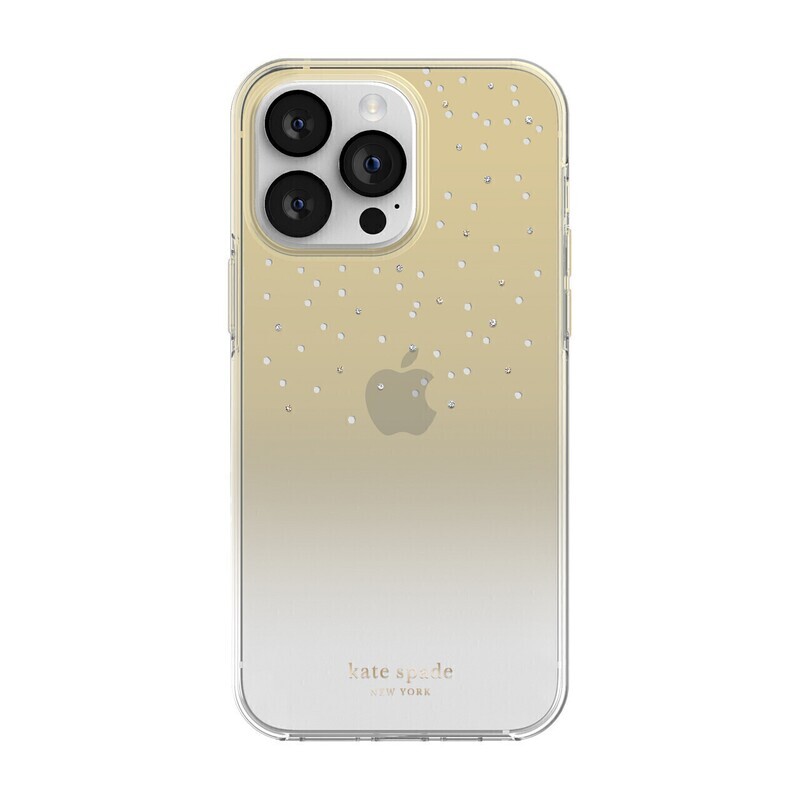 Kate Spade iPhone 14 Pro Max Protective Hardshell, Gold Metallic Ombre