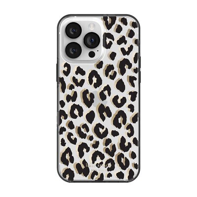 Kate Spade iPhone 14 Pro Max Protective Hardshell, City Leopard Black/Gold Foil/Clear