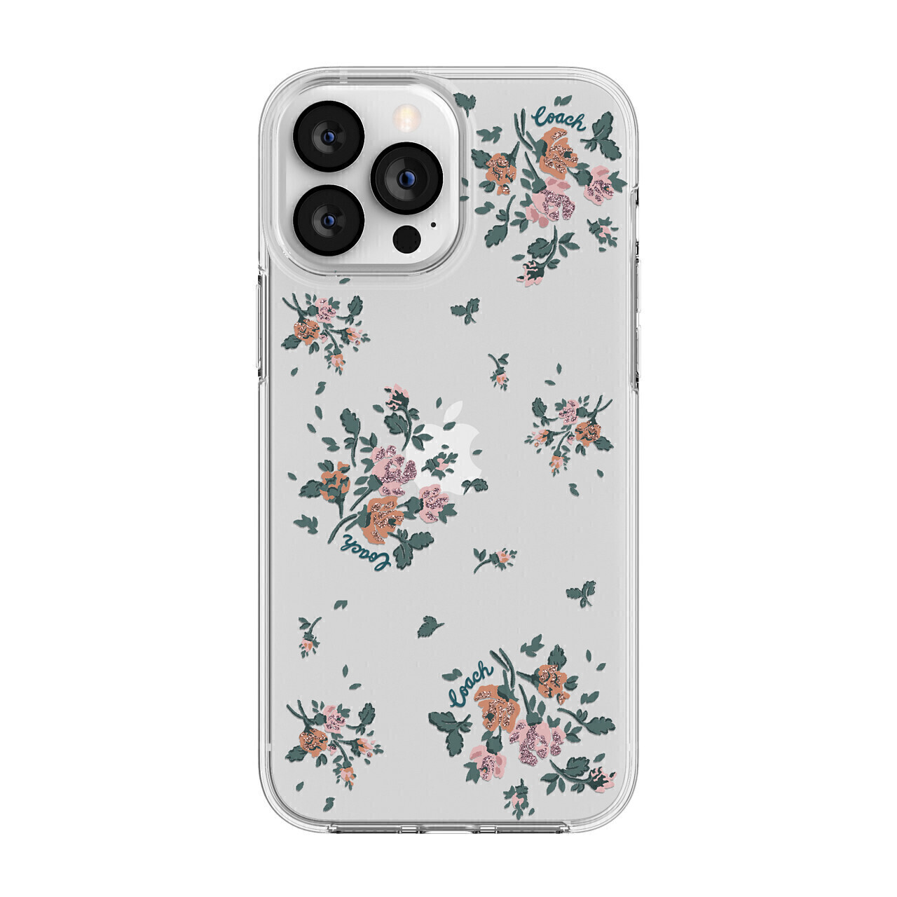 Coach iPhone 13 Pro Max Protective, Rose Bouquet/Old Rose/Pine Green/Silver Pink/Clear