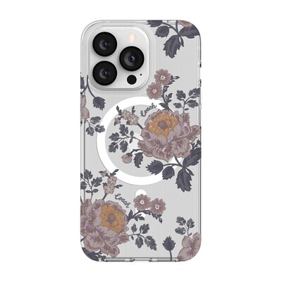 Coach iPhone 13 Pro Protective Case for MagSafe, Moody Floral/Purple/Glitter/Clear (Verizon)