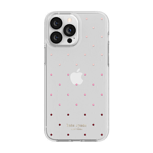 Kate Spade iPhone 13 Pro Max Protective Hardshell, Pin Dot Ombre/Pink/Clear