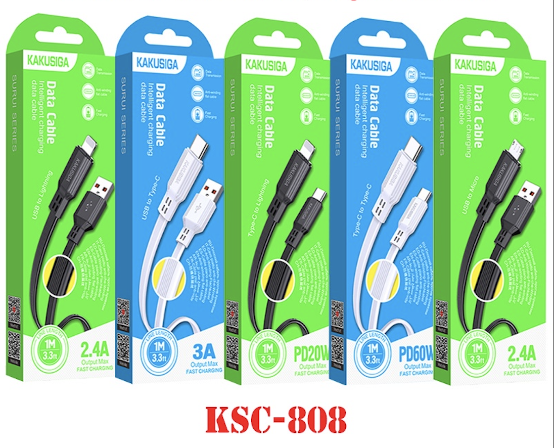 Kaku KSC-808 SURUI PD60W Smart fast charging Data Cable (Type-C to Type-C), White