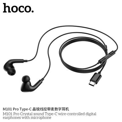 hoco M101 Pro Type-C Wire-Controlled Earphone, Black