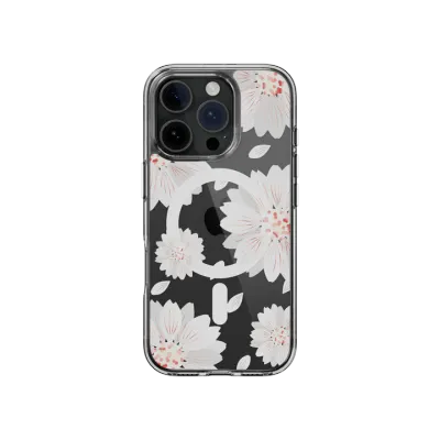 SwitchEasy iPhone 16 Pro Style M Pattern Shockproof, White Flower