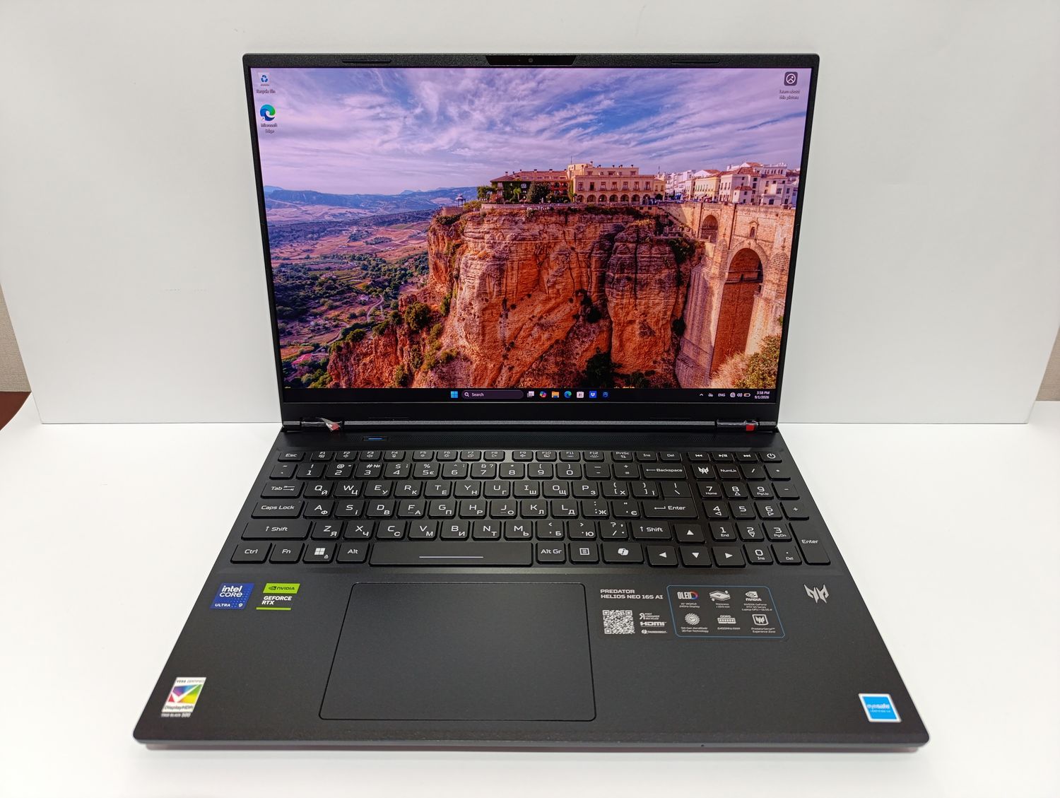 OPEN BOX Ідеал ACER PREDATOR Helios Neo AI 16S 16" OLED QHD Ultra 9 / RTX 5070 Ti 12GB / 32GB / 1TB / батарея 100%