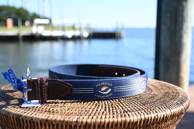 Dolphin Bar Leather Belt (Men's)