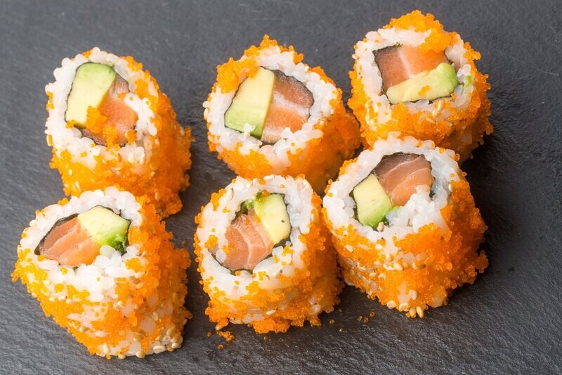 California saumon avocat œufs de capelan