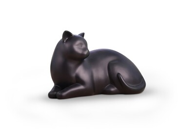 Cozy Cat Urn, Color: Black