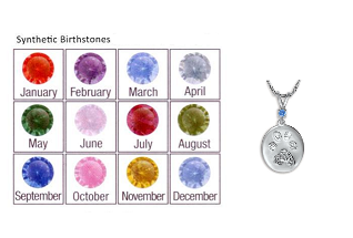 Custom Paw Print or Nose Print Charm with Single Stone Bail - By Birthstone