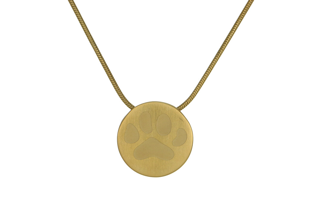 Round Pendant - Several Designs, Design: With Large Paw, Metal: Bronze